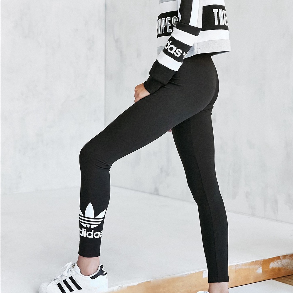 Adidas Originals Black Trefoil Leggings Small